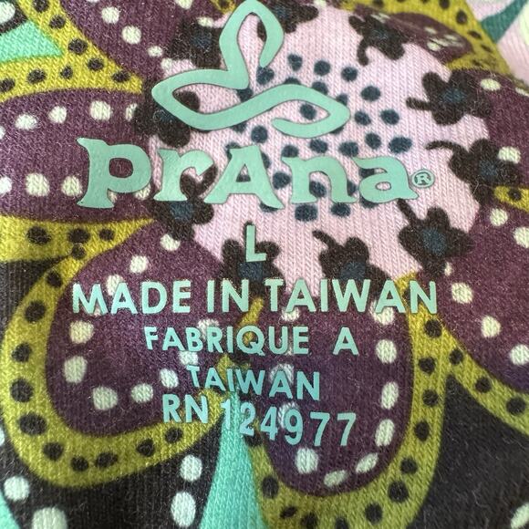 prAna Dress Womens Large Multicolor Racerback Sleeveless Built-In Bra Floral - Picture 5 of 6